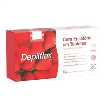 Imagem de Cera Quente Barra Depilatória Morango Hidrata Depilflax 1Kg