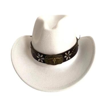Imagem de Chapéu Cowboy de Aba Larga - Estilo Ocidental Retrô Unissex para Verão