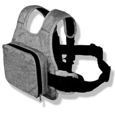 Imagem de Colete Cinto De Segurança Infantil Para Andar Moto Criança Cinza