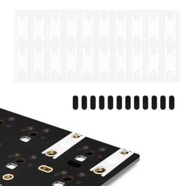 Imagem de YIMAGUJRX Interruptor estabilizador de teclado PCB película de silicone estabilizador de teclado, 20 peças, almofadas de EVA de fio de aço estabilizador, 12 peças (transparente