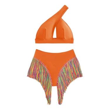 Imagem de Vaveren Biquíni feminino Conjunto de maiô de duas peças da moda para a praia de spa da piscina, L