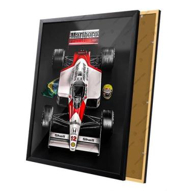 Imagem de Quadro McLaren MP4 Piloto Ayrton Brasil Moldura e Vidro - Complet Casa