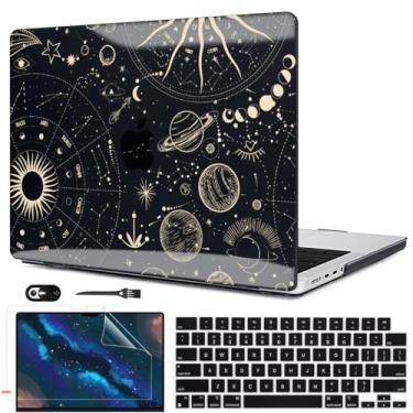 Imagem de LCMOCICO Capa para MacBook Pro de 14 polegadas M4 2024 2023 2022 2021 Modelo A3112 A3185 A3401 A2779 A2442 A2918 A2992 M4 M3 M2 M1 Pro/Max Chip, padrão de plástico Capa rígida para teclado