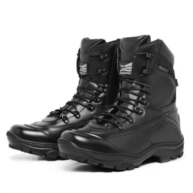 Imagem de Bota Coturno Militar Tiger Pró, Couro Resistente, Design Tático, Solado Robusto para Uso Militar (Preto Brilhante, BR, Adulto, Numérico, 36)