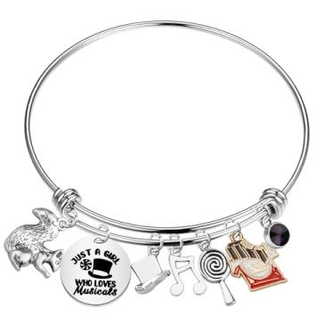 Imagem de UJIMS Pulseira de fábrica de chocolate de mercadoria musical presente para fãs musicais joias inspiradas em teatro pulseira para fãs, standard, Aço inoxidável, Sem Pedra Preciosa