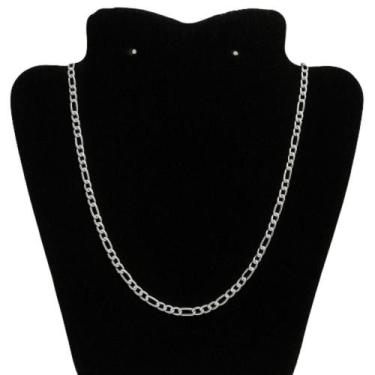 Imagem de Corrente Cordão Masculino Banhada Prata Premium Fígaro Moderno - VINKI