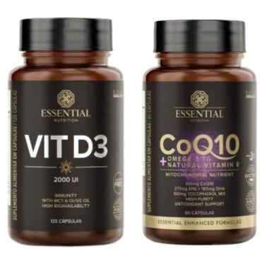 Imagem de Kit Coenzima Q10 Coq10 (60caps) + Vitamina D3 2000UI (120caps) - Essen