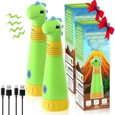 Imagem de SEVENKA Lanterna De Dinossauro Recarregável 2 Para Crianças, Modo Rugido, Brinquedos Infantis, Acessórios Acampamento Ao Ar Livre, Presente Aniversário E Páscoa Meninos Meninas 3, 4, 5, 6, 7, 8, 9 1
