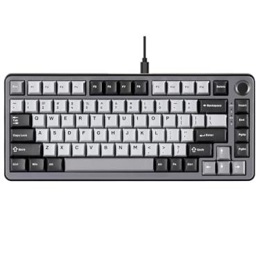 Imagem de YUNZII Teclado gamer RT75 com fio, gatilho rápido, interruptor magnético de efeito Hall, para e-sports, layout 75% TKL, retroiluminação RGB, PBT para Mac/Win (preto, interruptor Gateron Silky Pro)