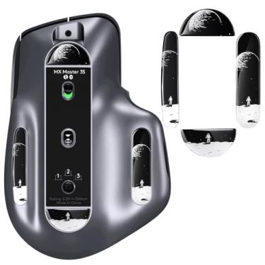 Imagem de immoenuc Patins de mouse de vidro para Logitech MX Master 3/3s mouse pads macios duráveis finos 2.5D acessórios de substituição de mouse com borda curva (padrão terra)