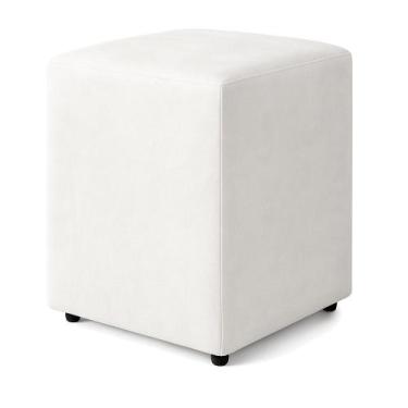 Imagem de Puff Quadrado Decorativo Sienna Veludo - 7 Decor, Branco