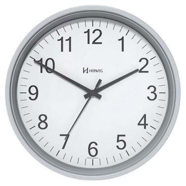 Imagem de Relógio De Parede Preto 22 Cm Herweg Tictac 6101 Cinza - Cinza