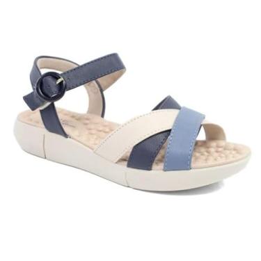 Imagem de Sandália Feminina Modare Ortopédica Baixa Confortável Bege 36