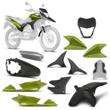 Imagem de Kit Carenagem 9 Peças Cromo Forte Moto Honda XRE 300 2010 a 2012 Subst