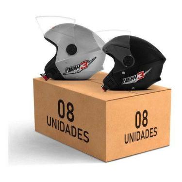 Imagem de Capacete New Liberty 3 Pro Tork 8 Unidades Prata - Preto Fosco 60, PRA