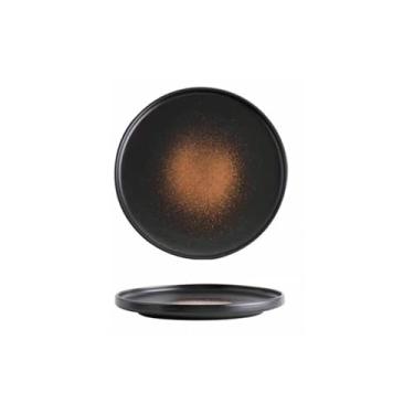 Imagem de Prato de comida ocidental simples de cerâmica retrô estilo japonês doméstico disco comercial de cerâmica grossa - prato de pizza de 20 cm - tingimento