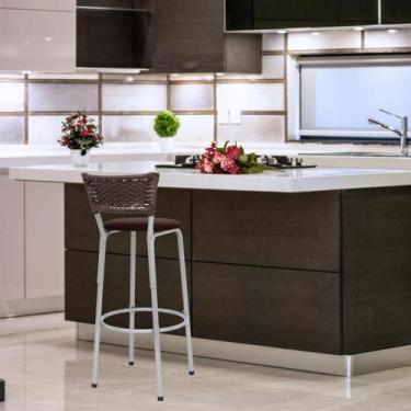 Imagem de Banqueta Bancos Cadeiras Alto Para Cozinha Gourmet Varanda Balcão Ilha