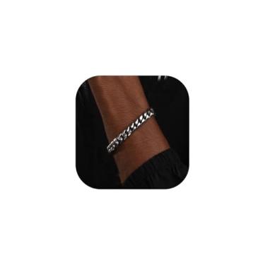 Imagem de ChainsHouse Pulseira de elos cubanos para homens e mulheres, 3 mm/6 mm/10 mm/14 mm de largura, preto/banhado a ouro 18K Miami Curb/Pulseira de corrente de corda torcida, 19 cm/21 cm de comprimento -