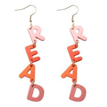 Imagem de Brincos de giz de cera de madeira dupla face, brincos de professores, feitos à mão, engraçados, livros, pingentes, para professores, dia de agradecimento, de volta a joias criativas, presentes, 1