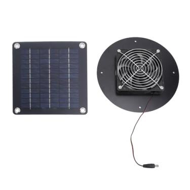 Imagem de aqxreight Ventilador Solar de Ventilador Solar de 20W Com RV Com um único Painel de Cristal ABS+Construção de Metal para Ventilação de Resfriamento