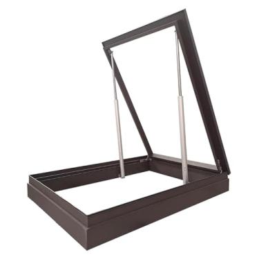 Imagem de Claraboia para casa de telhado, claraboia de sótão com vidros duplos, abertura de 80°, cobertura de claraboia de telhado plano inclinado para galpão, garagem, solário, porão, 63 tamanhos (100 x 100 cm