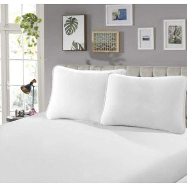 Imagem de Lençol de Malha Queen com Elástico Rubi Liso 100% Algodão Branco