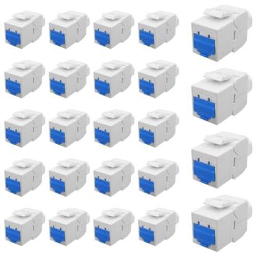 Imagem de Cat6 Keystone Jack Toolless Unshielded 【EC Listed】 (UTP) PoE++ (4PPoE) 100W UL Listed ETL Verified ANSI/TIA Modular RJ45 fêmea (CAT6)