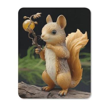 Imagem de Mouse pads de resina esquilo antiderrapante à prova d'água base de borracha para jogos tapetes de mouse de escritório acessórios de mesa para computador, casa, escritório