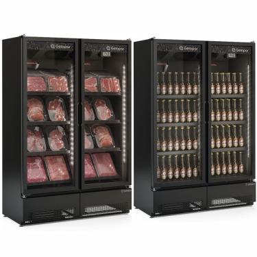 Imagem de Expositor Vertical Linha Carbono 2 Portas Gcbc950cb Gelopar Refrigerador 957 Litros All Black 220v
