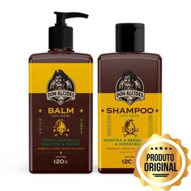 Imagem de Kit Balm E Shampoo Para Barba 120ml Lemon Bone Don Alcides