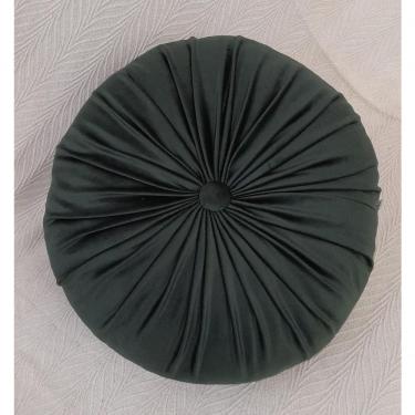 Imagem de Almofada Redonda Capitonê Zafu Cor:verde Musgo