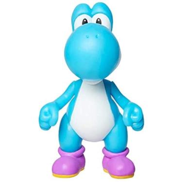 Imagem de SUPER MARIO Boneco colecionável Yoshi azul claro de 6,3 cm