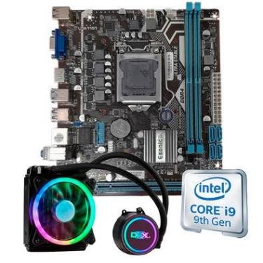 Imagem de Kit Upgrade - Processador Intel Core I9-9900k + Placa-Mãe H310 + Water Cooler