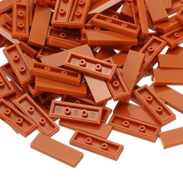 Imagem de PATIKIL 122 Pcs Flat Blocks Bulk, 1x3 Square Coffee Classic Tiles Smooth Surface Mini Building Blocks Accessories Compatible Bricks Kits for Building Floor Walls Mosaic Pixel Arts