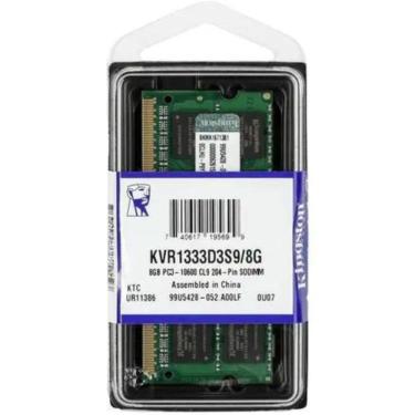 Imagem de Memoria Notebook 8gb - Ddr3 - 1333mhz - Kingston - Kvr1333d3s9-8