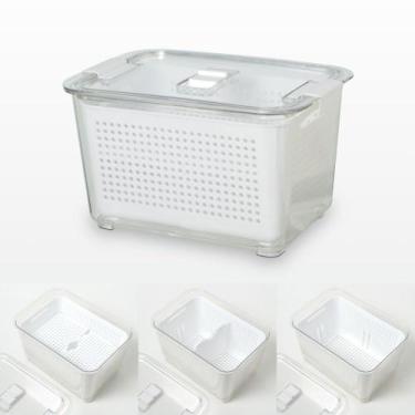 Imagem de Organizadores De Geladeira Com Escorredor Dispenser 4 Peças - KASSITA