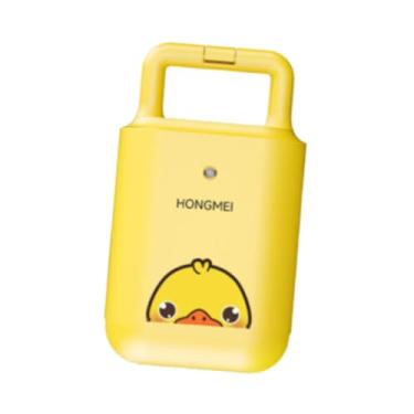 Imagem de ＫＬＫＣＭＳ Máquina de waffle elétrica para panini, grelha, portátil, para torrar queijo, lanches, pão, torradeira, chapa antiaderente para grelhar