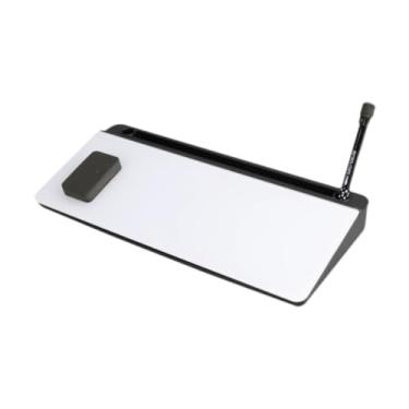 Imagem de predolo Quadro branco de vidro pequeno, organizador de mesa, suporte para teclado de computador, quadro branco para sala de aula, escritório, dormitório, Preto