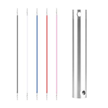 Imagem de 6”Haste Extensão Ventilador Teto, 2,62cm Diâmetro Haste Extensão Ventilador Teto Sem Rosca com 5 Fios 18-AWG Fácil de Instalar(Prata Brilhante)