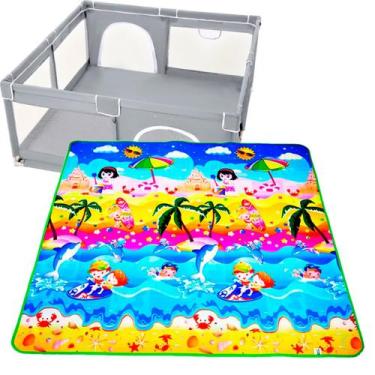 Imagem de Kit Cercadinho Bebe com Tapete Térmico - JOCENTER IMPORTS