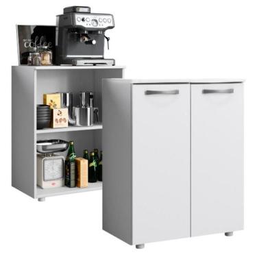 Imagem de Balcão Multiuso Denver 2 Portas MDP Branco Aramóveis, Branco