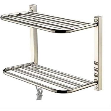 Imagem de Aquecedor De Toalhas Para Banheiro, Toalheiro Elétrico Aquecido De Aço Inoxidável Aquecedor De Toalhas E Escorredor Prateleira De Toalhas Elétrica Montada Na Parede Clássica