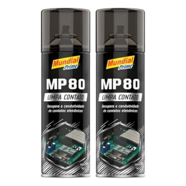 Imagem de Kit 2 Limpa Contato Elétrico Spray 300ml Mundial Prime MP80 Aeroflex – Remove Oxidação, Poeira e Garante Melhor Contato em Componentes Elétricos