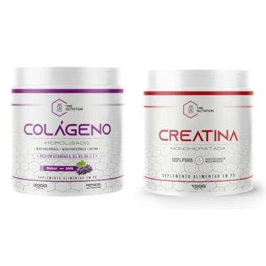 Imagem de Kit Colágeno Em Pó Hidrolisado 300g C/Ácido Hialurônico + Creatina 100% Pura 150g - TAG Nutrition