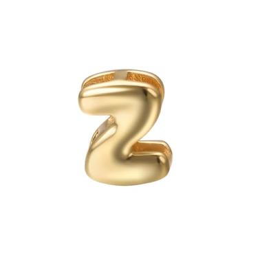 Imagem de Aleasha Colar com pingente de letra Z dourado DIY acessórios adequados para corrente de 1 mm (apenas pingente)