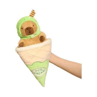 Imagem de Pelúcia De Capivara De 33cm, Brinquedo De Pelúcia Com Tema De Sorvete,