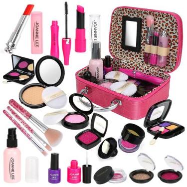 Imagem de Kit de maquiagem Welltop 21 unidades para meninas com bolsa de cosméti