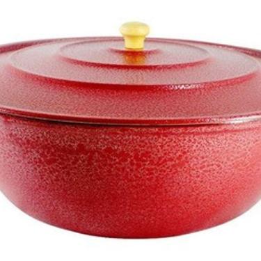 Imagem de Tacho Restaurante Alça De Alumínio Fundido Craqueado Preto 32Cm Cor Vermelho