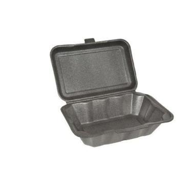 Imagem de 200 Hamburgueira De Isopor Média Preta - H-03  1 Fardo 