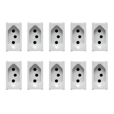 Imagem de Kit 10 Modulos Tomada 10a 3 Pinos Soprano Siemens Ilus